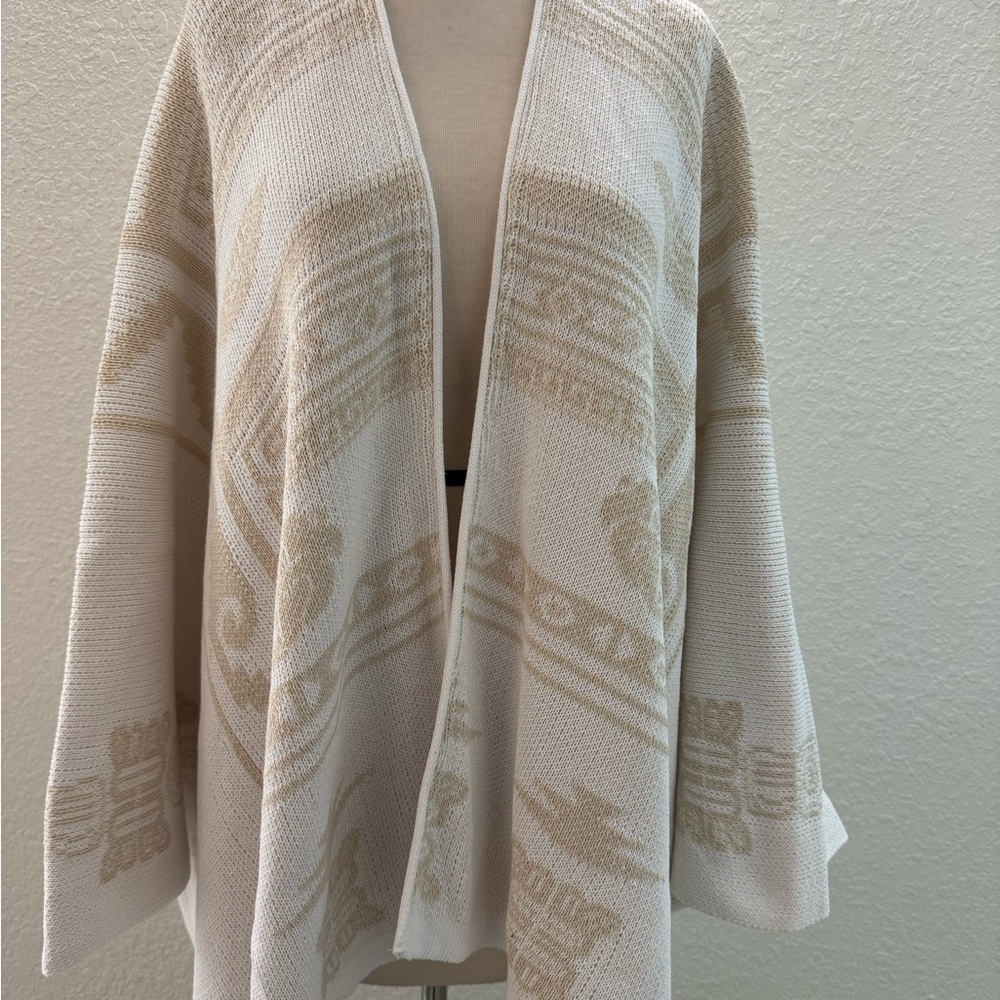 Muan Tzolkin Venus Ivory & Beige Pashmina/Poncho/Jorongo One Size EUC - Picture 4 of 13